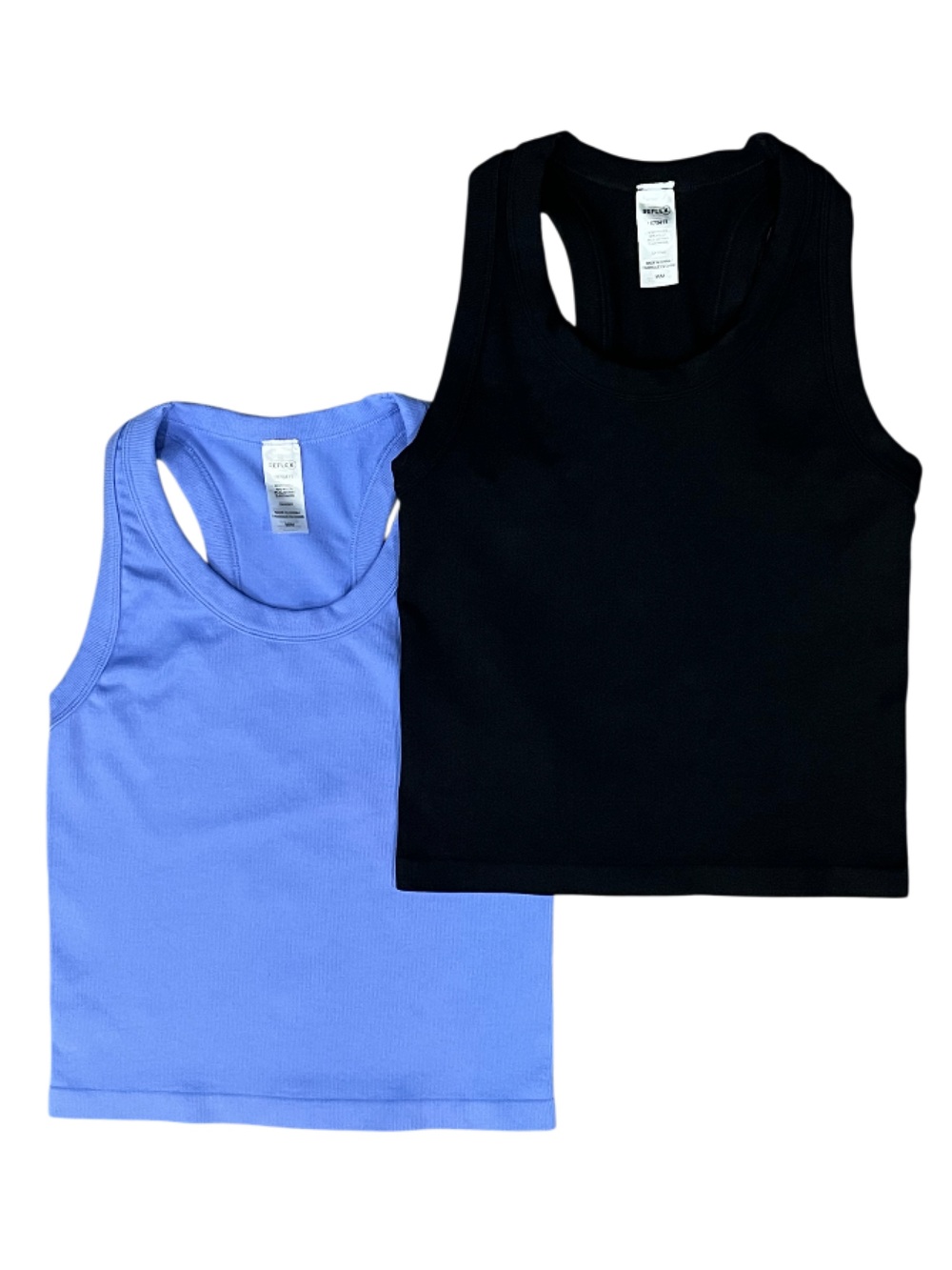 2-Pack Reflex Ribbed Racerback Tanks Medium